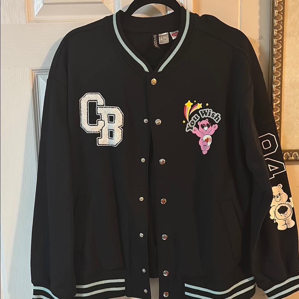 Care Bears Black and Pink Varsity Jacket with Patches